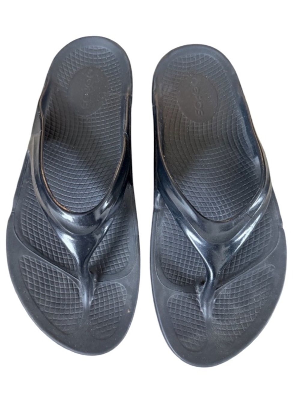 OOFOS Women's Black Recovery Flip Flop Sandals